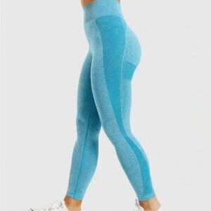 Gymshark Flex High Waisted Leggings - Teal Marl/Light Grey